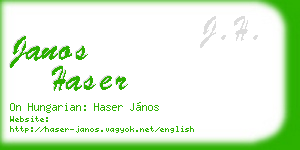 janos haser business card